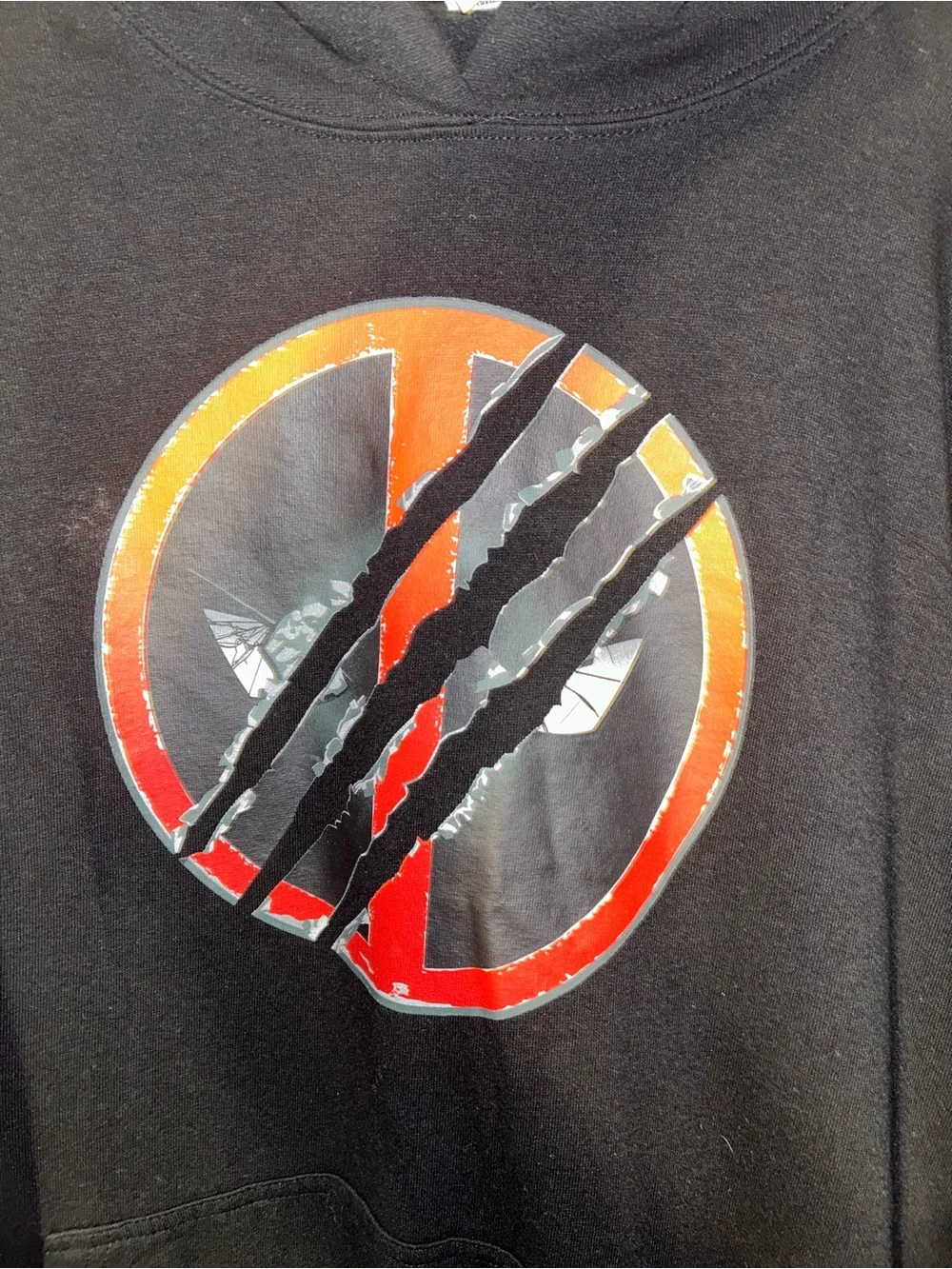 Marvel Deadpool Wolverine Best Bubs Patch Logo Black Hoodie Sweatshirt 2XL